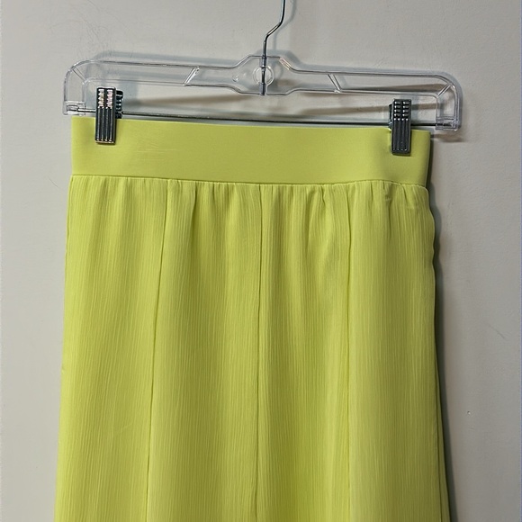 Ruby Rd. Lime green sheer lined elastic waist flowy A-line full skirt maxi large - Picture 2 of 6
